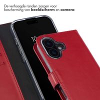 Selencia Echt Leren Bookcase Apple iPhone 16 Plus - Rood