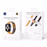 WiWu Vintage lederen band Apple Watch Series 1 t/m 11 / SE / Ultra (44/45/46/49 mm) - Lichtbruin