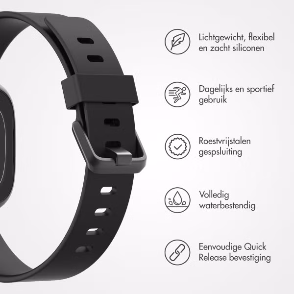 imoshion Siliconen bandje Fitbit Versa / Versa 2 / Versa Lite - Maat L - Zwart
