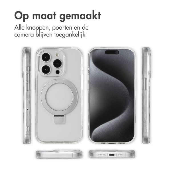 Accezz Ring Stand Backcover met MagSafe Apple iPhone 15 Pro - Transparant