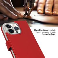 Selencia Echt Lederen Bookcase iPhone 14 Pro - Rood