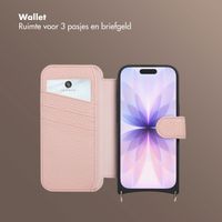 Selencia Riva Bookcase met MagSafe en Koord Apple iPhone 17 - Old Pink