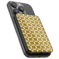 Selencia Vivid Powerbank 5.000 mAh - Draadloze Powerbank - MagSafe en Qi - Black / Check This Olive