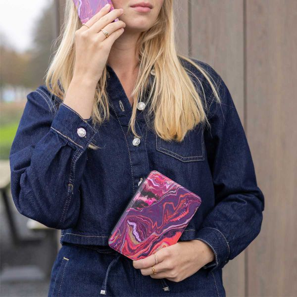 Selencia Vivid Bookcase Kobo Clara Colour / Clara BW - Marble Purple