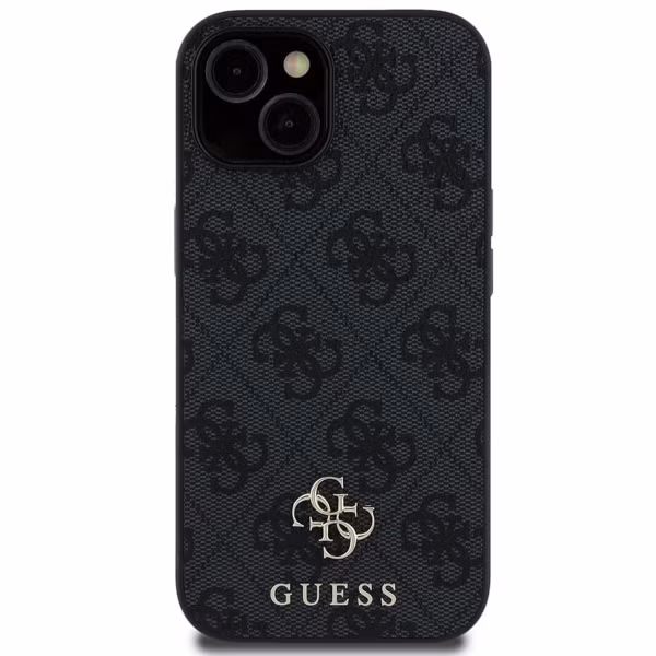 Guess 4G Metal Logo Backcover MagSafe Apple iPhone 15 - Zwart