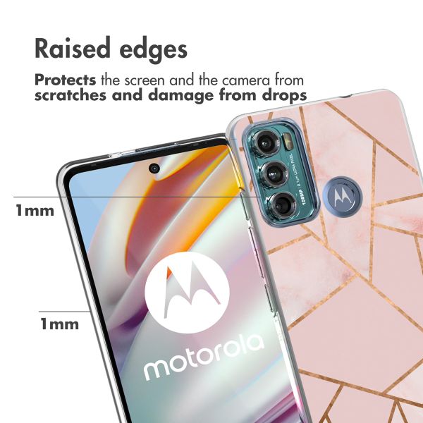 imoshion Design hoesje Motorola Moto G60 - Grafisch Koper / Roze