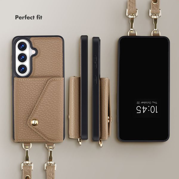 Selencia Sera Phone Case with Cord and Envelope Card Holder Samsung Galaxy S26 - Taupe
