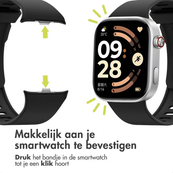 imoshion Siliconen bandje Xiaomi Smart Band 9 / 8 Pro / Redmi Watch 6 / 5 / 4 - Zwart