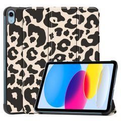 imoshion Design Trifold Bookcase Apple iPad 11 (2025) 11 inch A16 / iPad 10 (2022) 10.9 inch - Leopard