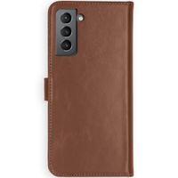 Selencia Echt Leren Bookcase Samsung Galaxy S21 Plus - Lichtbruin