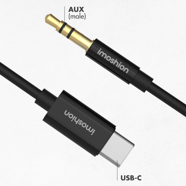 imoshion AUX kabel - 3,5 mm / Jack audio naar USB-C kabel - Male to USB-C - 1 meter - Zwart