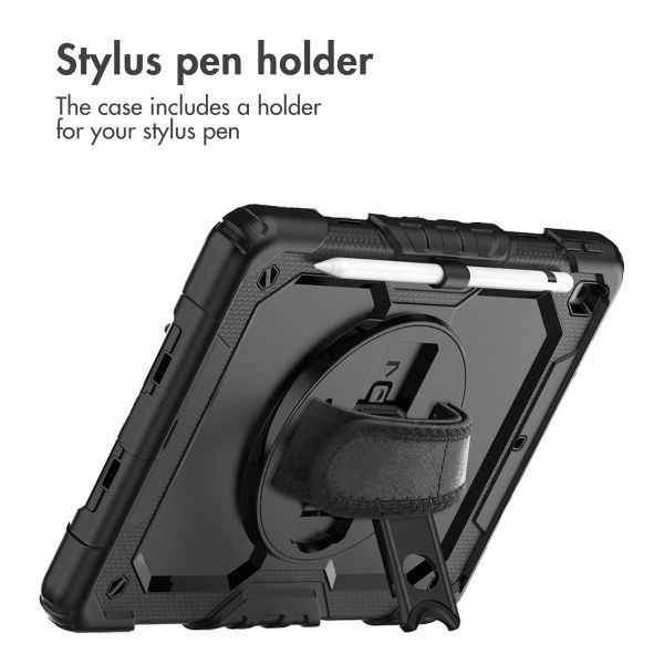 Accezz Rugged Back Cover with shoulder strap Apple iPad 9 (2021) 10.2 inch / iPad 8 (2020) 10.2 inch / iPad 7 (2019) 10.2 inch - Black