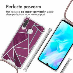 imoshion Design hoesje met koord Huawei P30 Lite - Bordeaux Graphic