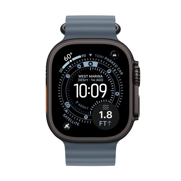 Apple Ocean Band Apple Watch Series 1 t/m 11 / SE / Ultra (44/45/46/49 mm) - Anchor Blue / Black Titanium