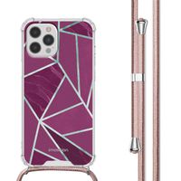 imoshion Design hoesje met koord iPhone 12 Pro Max - Bordeaux Graphic