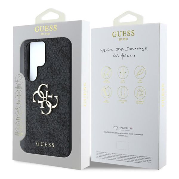 Guess 4G Metal Logo Backcover Samsung Galaxy S25 Ultra - Zwart