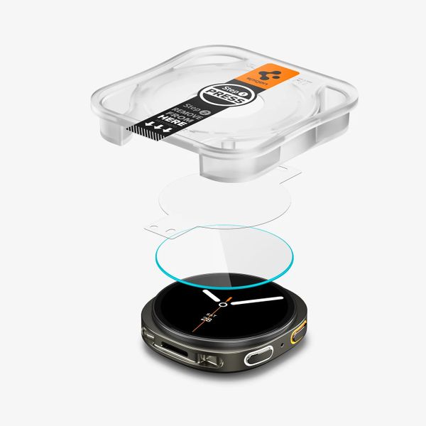 Spigen EZ FIT Glas.tR Screenprotector met applicator Samsung Galaxy Watch 9 / Watch 8 - 44 mm - Transparant
