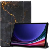 imoshion Design Trifold Bookcase Samsung Galaxy Tab S10 Plus / Tab S9 Plus - Black Marble