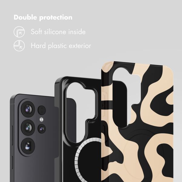 Selencia Vivid Back Cover with MagSafe Samsung Galaxy S26 Ultra - Art Wave Black