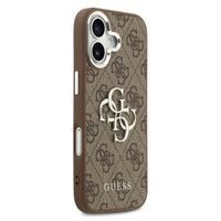 Guess 4G Metal Logo Backcover Apple iPhone 17 - Silver Edge - Brown