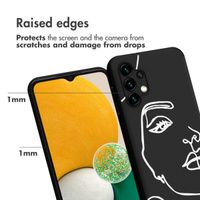imoshion Design hoesje Samsung Galaxy A13 (5G) / A04s - Line Art Woman Black