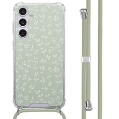 imoshion Design hoesje met koord Samsung Galaxy A55 - Smoke Green Flowers