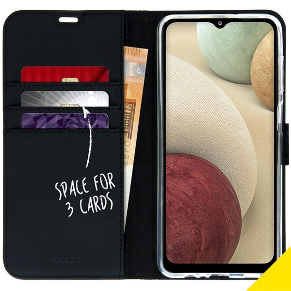 Accezz Wallet Softcase Bookcase Samsung Galaxy A12 - Zwart
