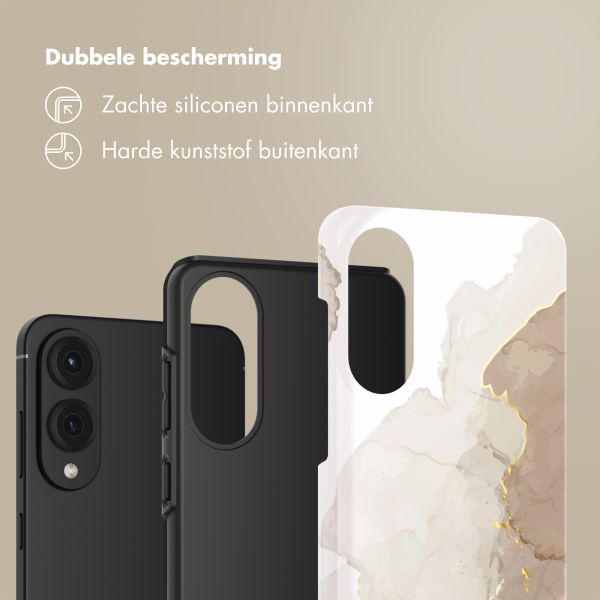 Selencia Vivid Backcover Samsung Galaxy S25 Edge - Marble Light Brown