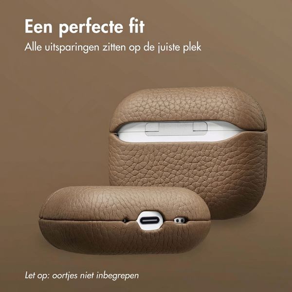 Accezz Echt Leren Case  Apple Airpods Pro 3 - Taupe