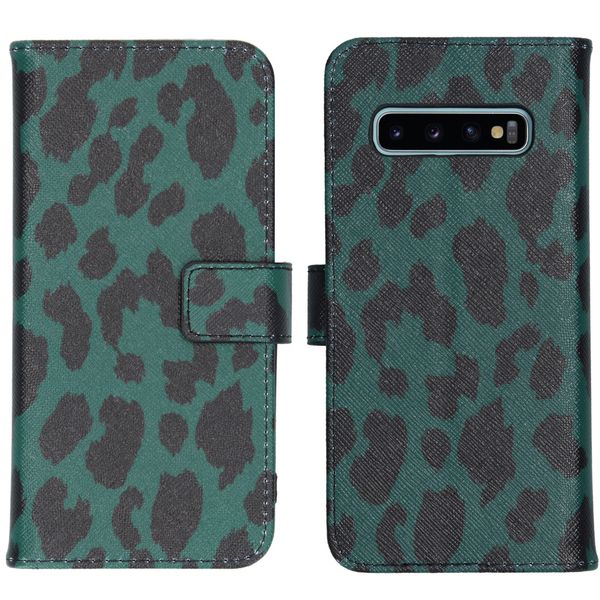 imoshion Design Softcase Bookcase Samsung Galaxy S10 - Green Leopard