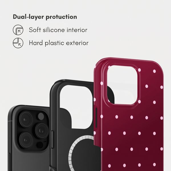 Selencia Vivid Back Cover with MagSafe Apple iPhone 16 Pro Max - Happy Dots Burgundy