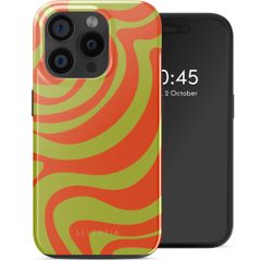 Selencia Vivid Case with MagSafe Apple iPhone 15 Pro - Wavy Swirl Orange Fern