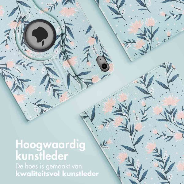 imoshion 360° Draaibare Design Bookcase Apple iPad 11 (2025) 11 inch A16 / iPad 10 (2022) 10.9 inch - Flowers