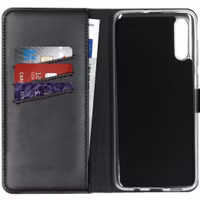 Selencia Echt Leren Bookcase Samsung Galaxy A70 - Zwart