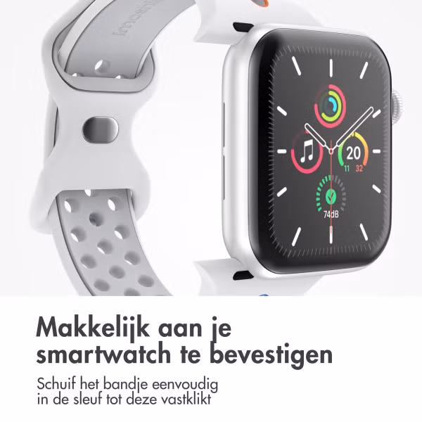 imoshion Sport⁺ bandje Apple Watch Series 1 t/m 9 / SE (38/40/41 mm) | Series 10 / 11 (42 mm) - Maat S/M - White Rainbow
