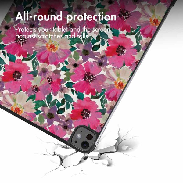 imoshion Design Trifold Case Apple iPad Pro 13 (2025) M5 / (2024) M4 - Floral Water Colour
