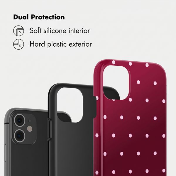 Selencia Vivid Back Cover Apple iPhone 11 - Happy Dots Burgundy