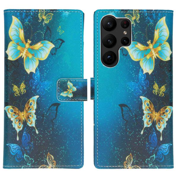 imoshion Design Softcase Bookcase Samsung Galaxy S23 Ultra - Blue Butterfly