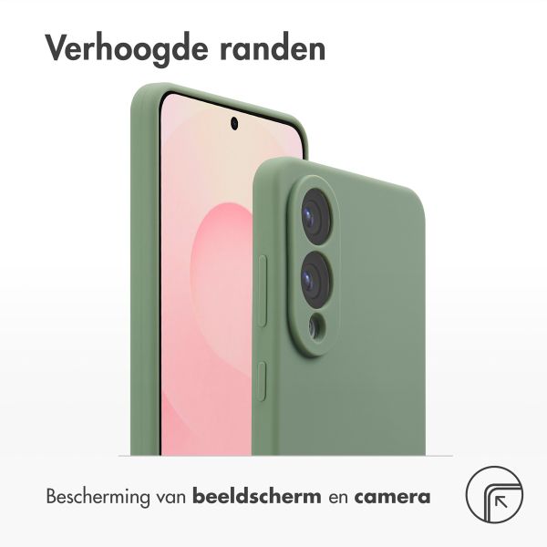 Accezz Liquid Silicone Backcover met MagSafe Samsung Galaxy S25 Edge - Cooper Green