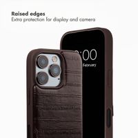 Selencia Nova Real Leather Back Cover with Card Holder Apple iPhone 16 Pro - Dark Chocolate