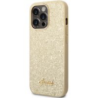 Guess Glitter Flakes Backcover Apple iPhone 14 Pro - Goud