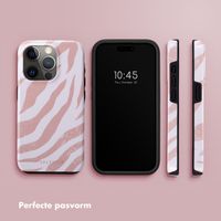Selencia Vivid Backcover Apple iPhone 15 Pro - Colorful Zebra Old Pink