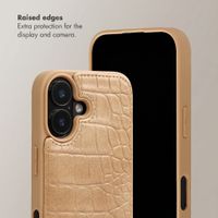 Selencia Nova Croco Phone Case with Cord and Card Holder Apple iPhone 16 - Toasted Almond
