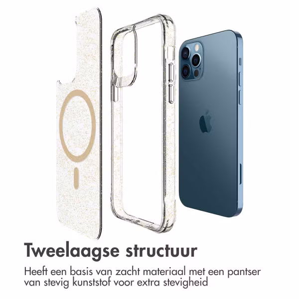 imoshion Clear Glitter Backcover met MagSafe Apple iPhone 12 (Pro) - Goud