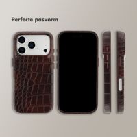Selencia Croco Backcover met MagSafe Apple iPhone 17 Pro Max - Choco Brown