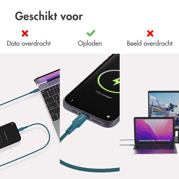 imoshion Lightning naar USB-C kabel - Non-MFi - Gevlochten textiel - 2 meter - Donkerblauw