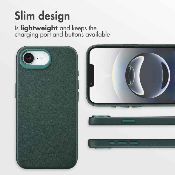 Accezz Leather Back Cover with MagSafe Apple iPhone 17e / 16e - Cedar Green