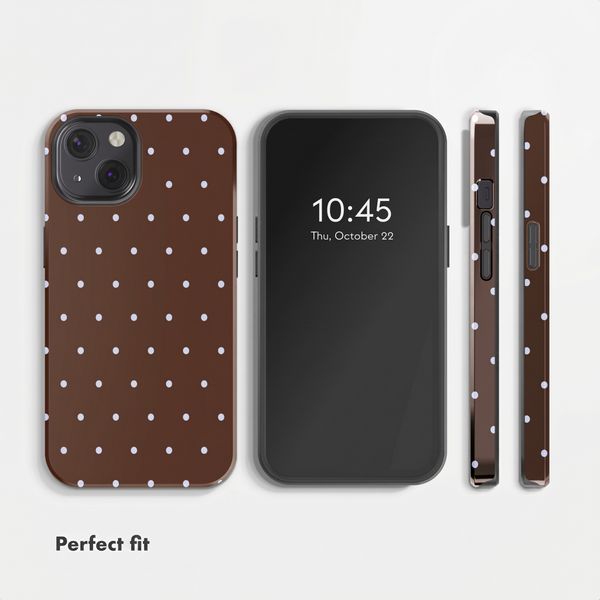 Selencia Vivid Back Cover with MagSafe Apple iPhone 13 - Happy Dots Chocolate