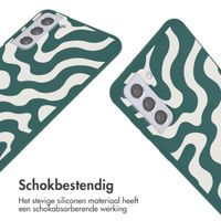 imoshion Siliconen design hoesje met koord Samsung Galaxy S21 Plus - Petrol Green Groovy