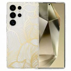imoshion Design hoesje Samsung Galaxy S25 Ultra - Golden Leaves Transparant